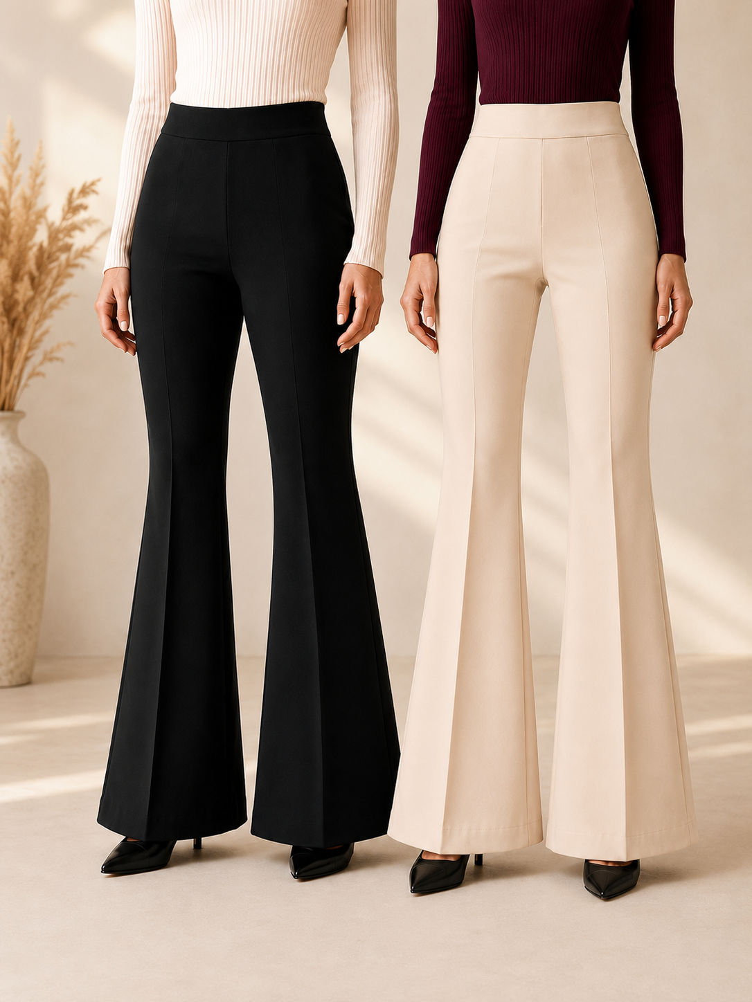 Premium Office Wear | Soft Stretch Fabric | High Waist Fit | Pack of 2